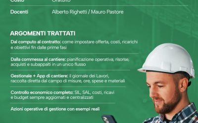 Evento On-Line DALLA PREVENTIVAZIONE AL CONTROLLO DELLA COMMESSA – iscrizioni entro il 25 maggio 2026
